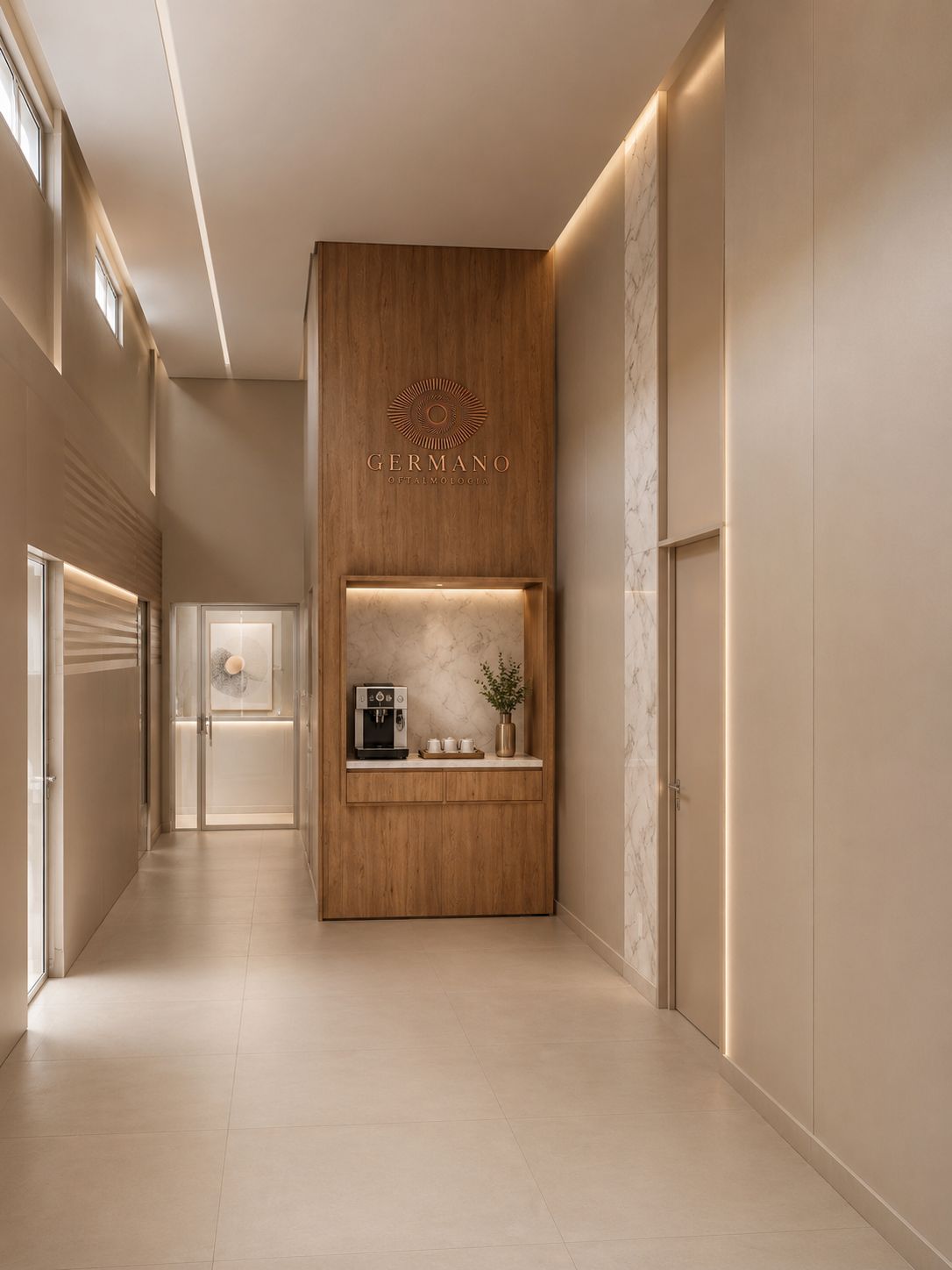 Ambiente clínico da Germano Oftalmologia, em Bauru